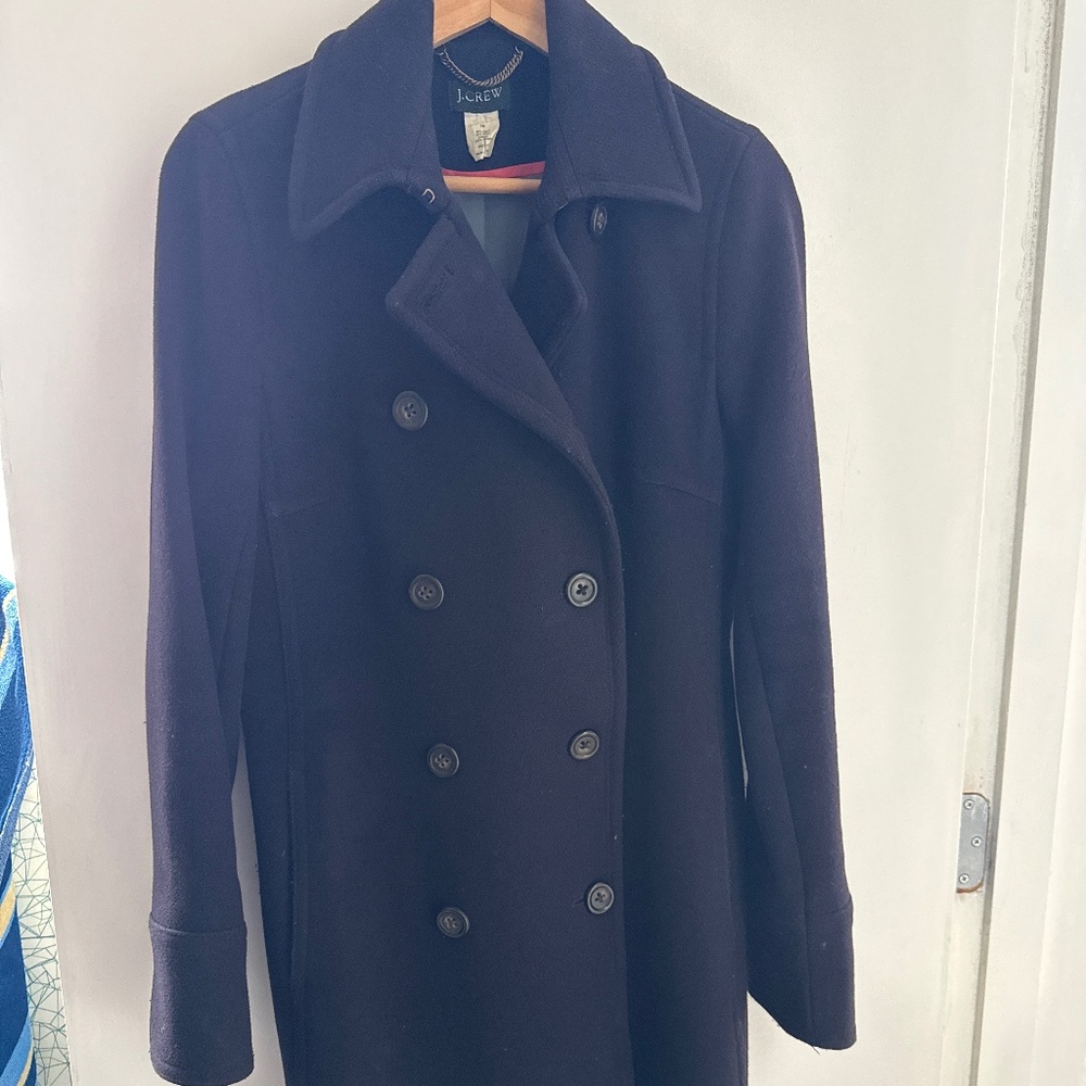 Jcrew coat 10 eggplant
